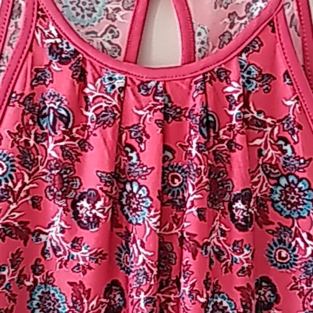 Boho/ festival romantic  floral spaghetti strap tank‎ size lg